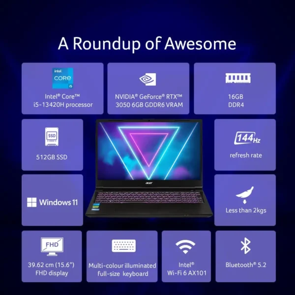 لپ تاپ ایسر مدل Acer Aspire 7 i5 13420H 16D4 512SSD 6GB - Image 2